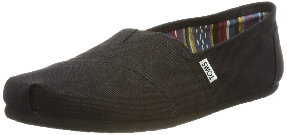 TOMS Men's Classic Alpargata Slip-On, Black Black
